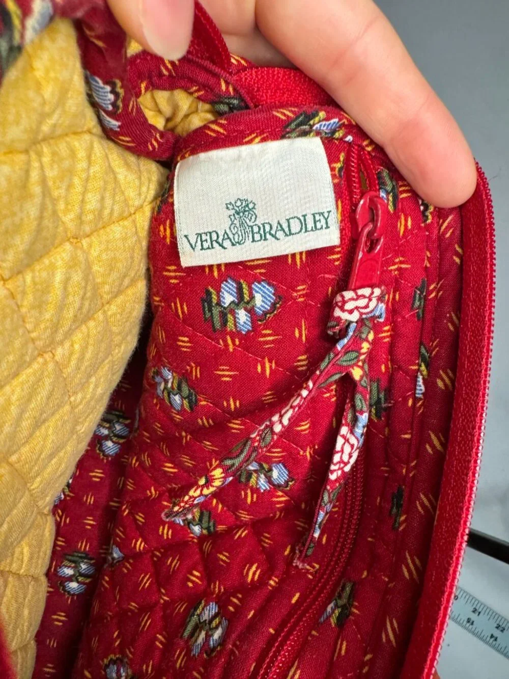Vera Bradley Provincial Red Crossbody Bag Floral Cute! 90s Retired
